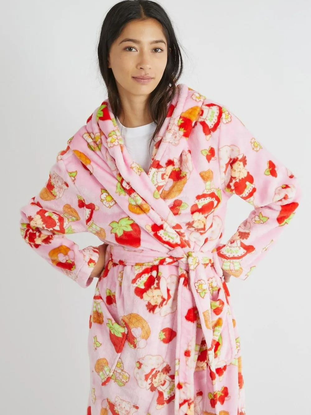 Skinnydip Pink Strawberry Shortcake x Pink Dressing Robe^Women Bathrobes