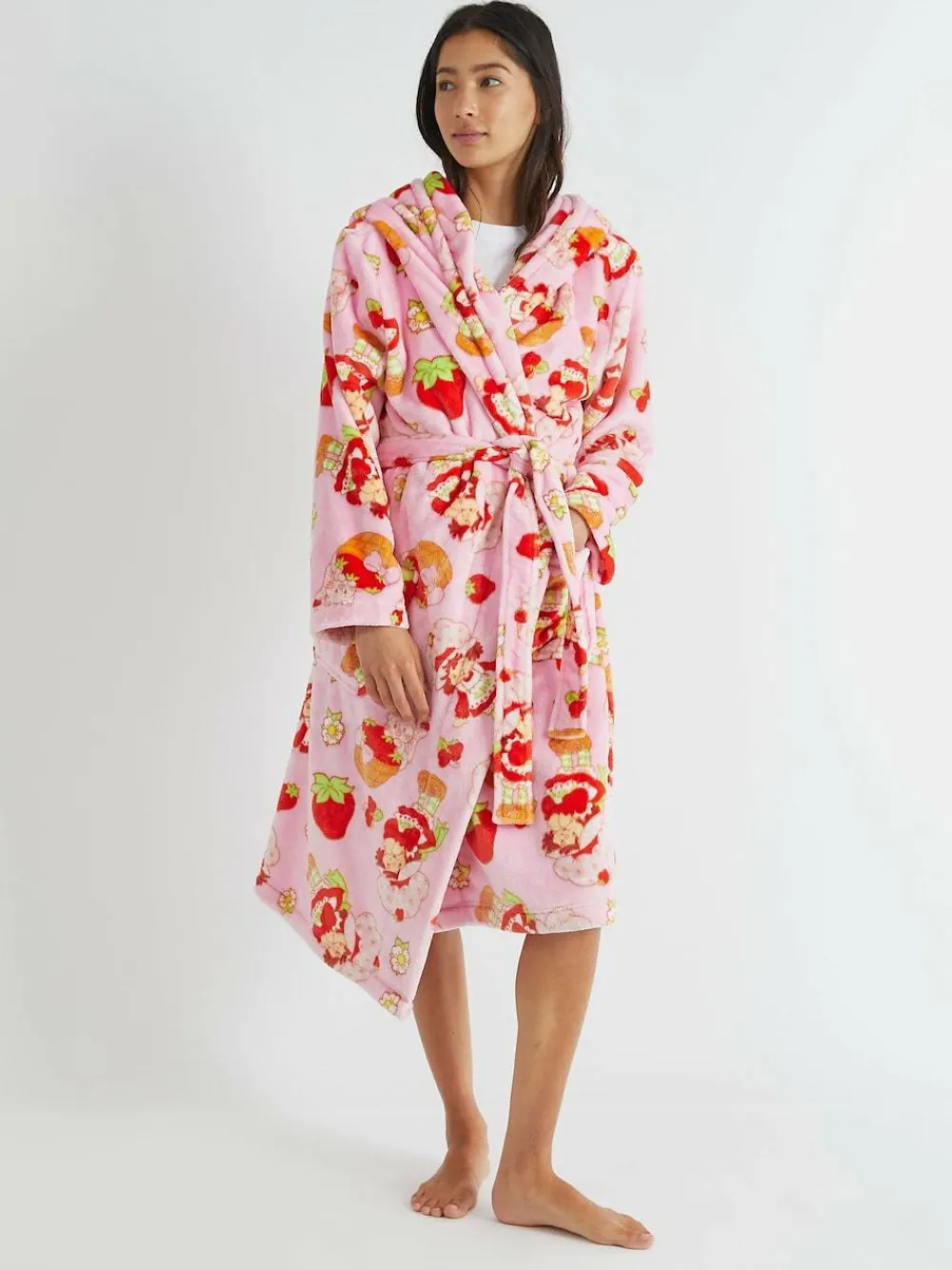 Skinnydip Pink Strawberry Shortcake x Pink Dressing Robe^Women Bathrobes