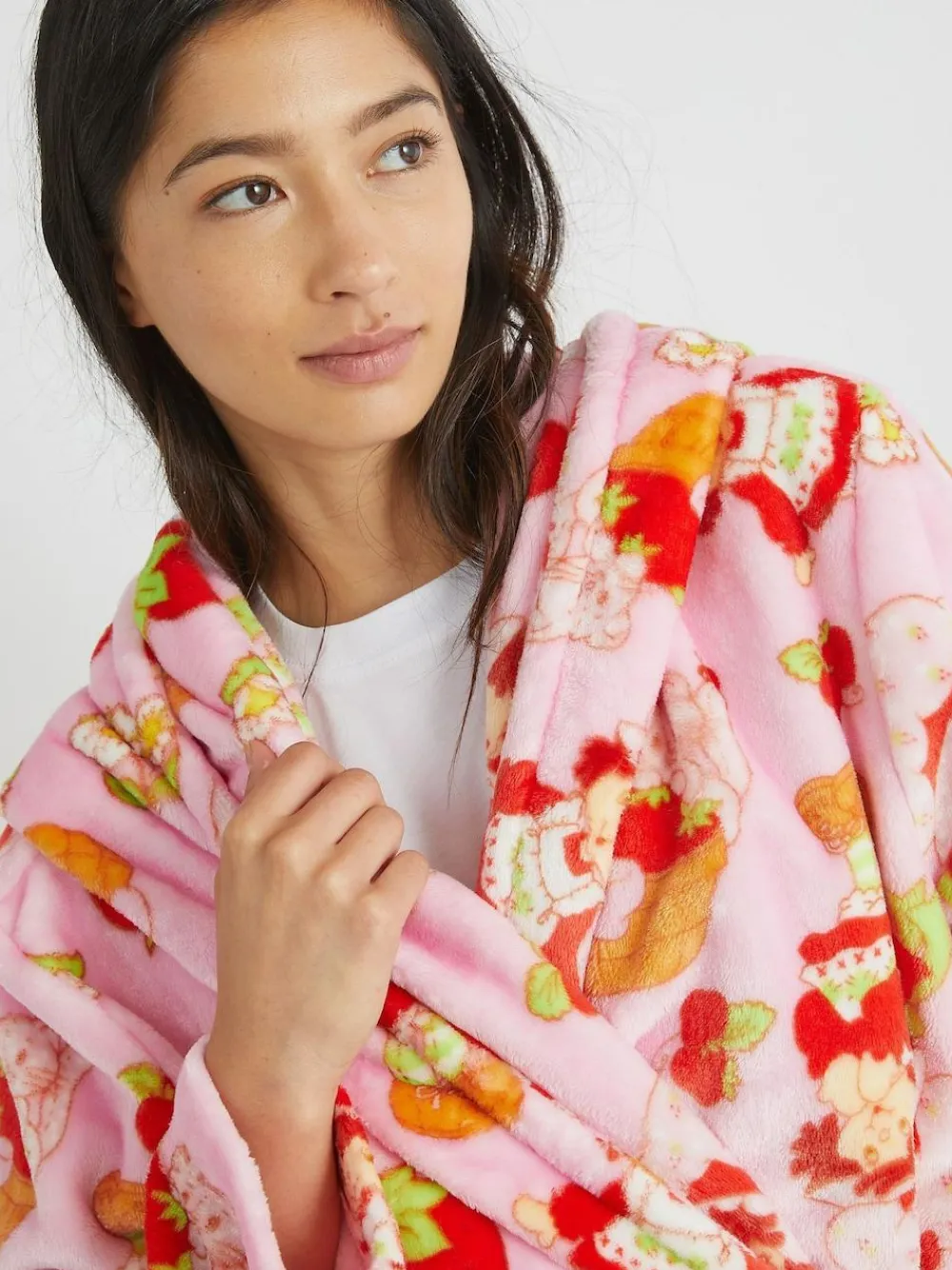 Skinnydip Pink Strawberry Shortcake x Pink Dressing Robe^Women Bathrobes