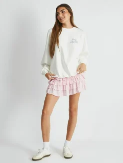 Skinnydip White Celestial Longline Fleece^Women Hoodies & Sweatshirts