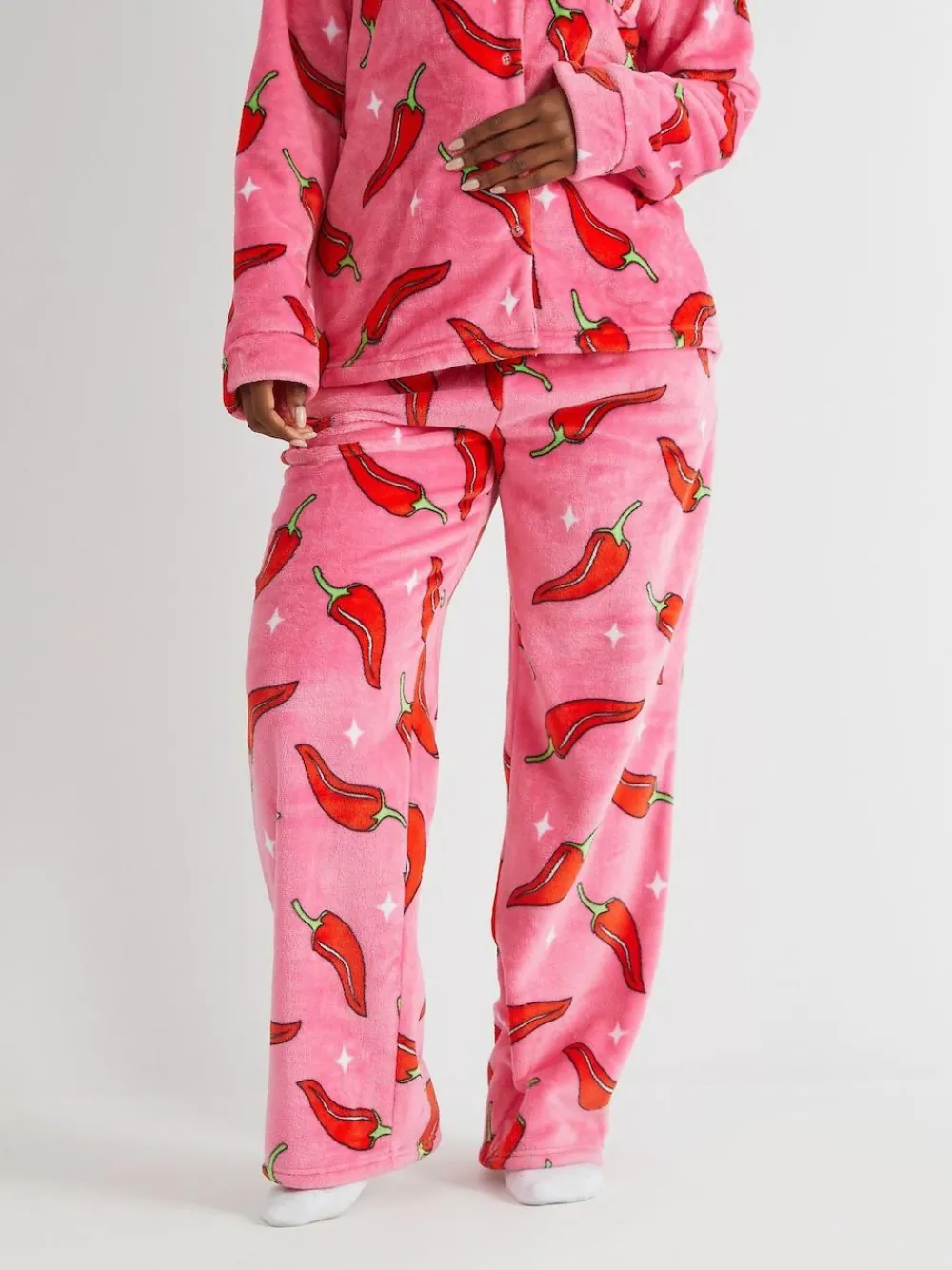 Skinnydip White Chilli Sparkle Twosie Fleece Pyjamas Set^Women Pyjamas