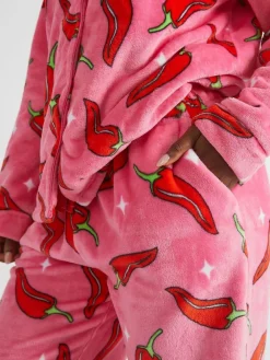 Skinnydip White Chilli Sparkle Twosie Fleece Pyjamas Set^Women Pyjamas