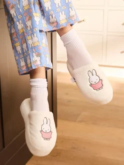 Online Skinnydip White Miffy x Pink Dress Slippers