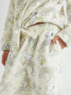Best Skinnydip White Peanuts x Snoopy Rainbow Fleece Pyjamas Set