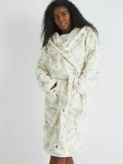 Outlet Skinnydip White Peanuts x Snoopy Rainbow Print Dressing Robe