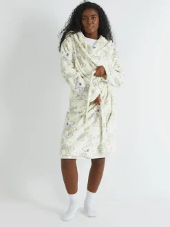 Outlet Skinnydip White Peanuts x Snoopy Rainbow Print Dressing Robe