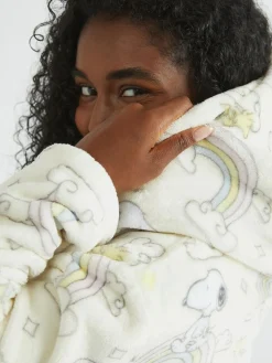 Outlet Skinnydip White Peanuts x Snoopy Rainbow Print Dressing Robe