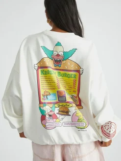 Skinnydip White The Simpsons x Krusty Burger Sweatshirt^Women Hoodies & Sweatshirts