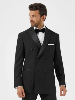 Skopes Black Double Breasted Sinatra Fit Dinner Suit Jacket^ Black Suits|Suits & Tuxedos
