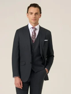 Skopes Black Methley Tailored Fit Semi-Plain Suit Jacket^ Black Suits