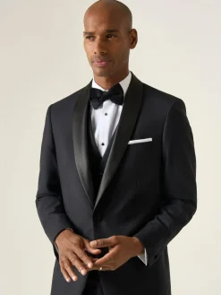 Hot Skopes Tailored Fit Newman Check Suit: Jacket Black