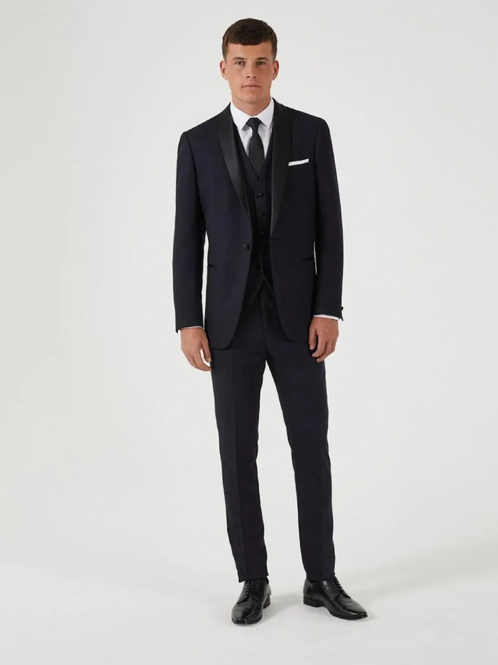 Hot Skopes Tailored Fit Newman Check Suit: Jacket Black