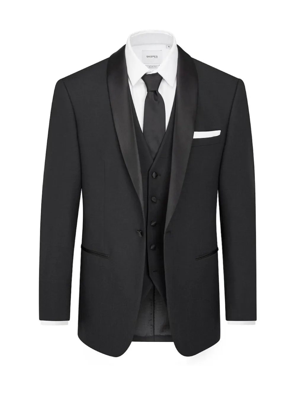 Hot Skopes Tailored Fit Newman Check Suit: Jacket Black