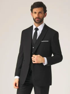 Skopes Tailored Fit Madrid Suit: Jacket^ Black Suits