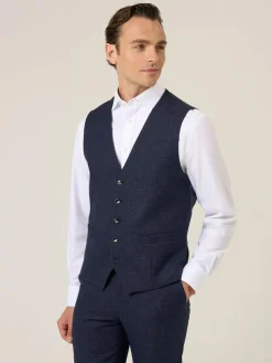 Skopes Blue Boyd Puppytooth Suit Waistcoat^ Vests