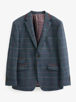 Skopes Blue Doyle Tweed Tailored Wool Blend Suit: Jacket^ Blazers & Formal Jackets|Blue Suits