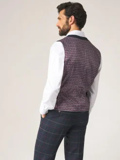 Online Skopes Blue Doyle Tweed Wool Blend Tailored Fit Suit Waistcoat