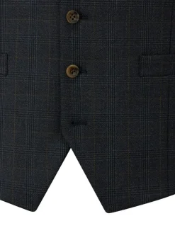 Online Skopes Elijah Suit Check Waistcoat Blue