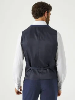 Skopes Blue Guildford Suit Soft Touch Check Waistcoat