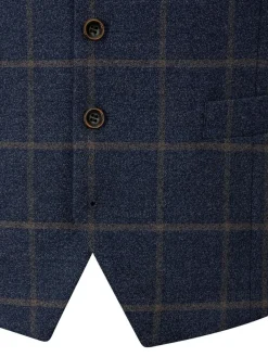 Discount Skopes Blue Meredith Suit Waistcoat Windowpane Check