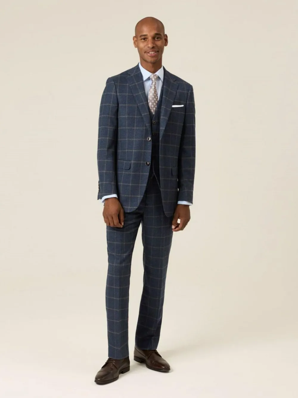 Skopes Blue Meredith Tailored Fit Suit Jacket Windowpane Check^ Blue Suits|Suits & Tuxedos