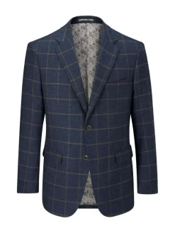 Skopes Blue Meredith Tailored Fit Suit Jacket Windowpane Check^ Blue Suits|Suits & Tuxedos