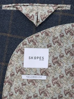 Skopes Blue Meredith Tailored Fit Suit Jacket Windowpane Check^ Blue Suits|Suits & Tuxedos
