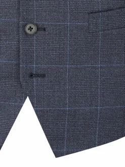 Online Skopes Single Breasted Double Breasted Scoop Anello Suit Waistcoat Blue