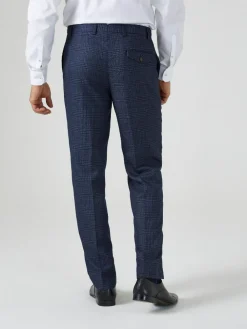 Outlet Skopes Blue Tailored Fit Woolf Check Suit: Trousers