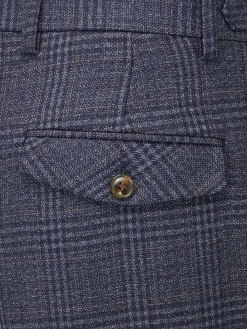 Outlet Skopes Blue Tailored Fit Woolf Check Suit: Trousers
