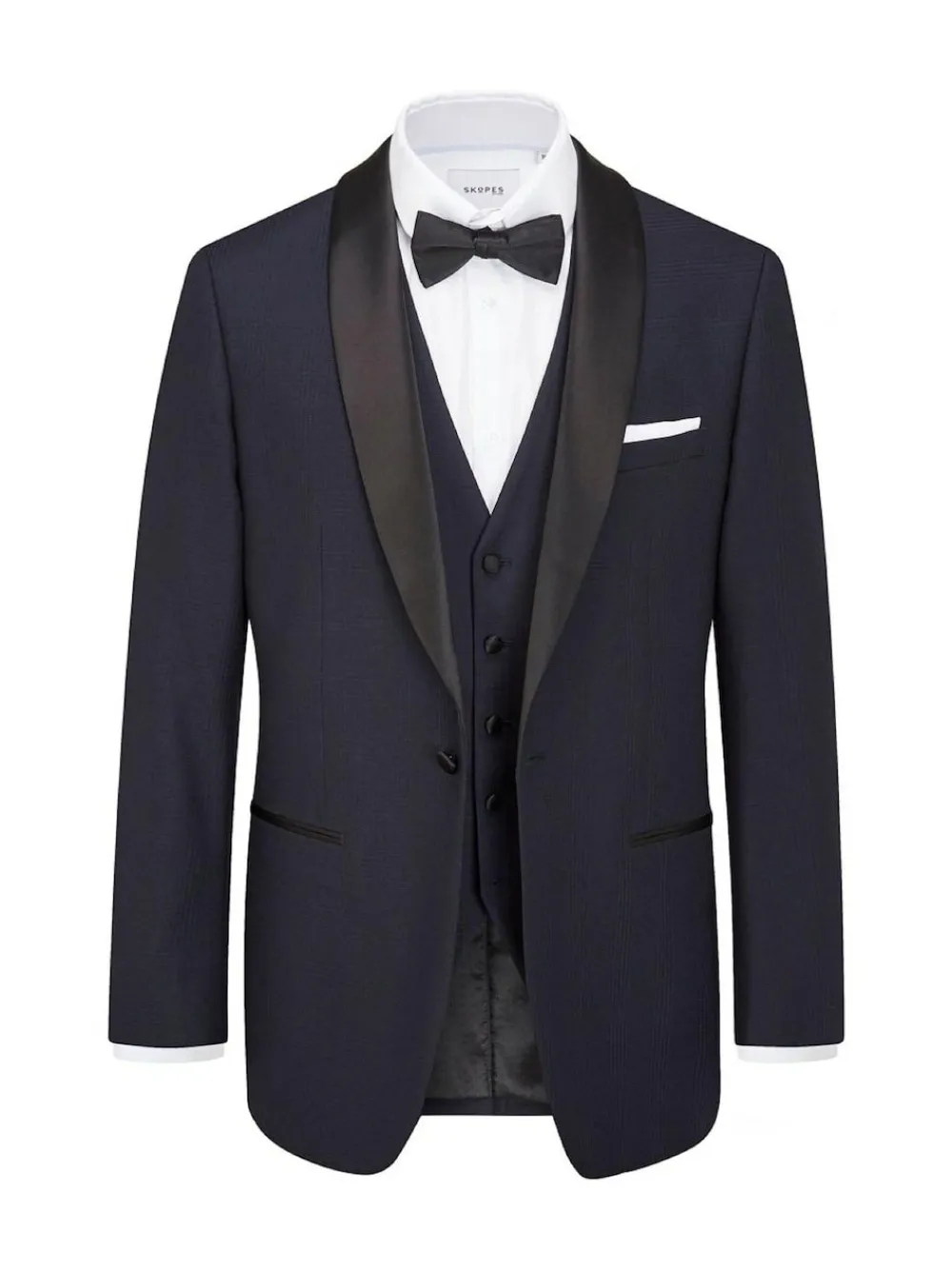 Hot Skopes Tailored Fit Newman Check Suit: Jacket Blue