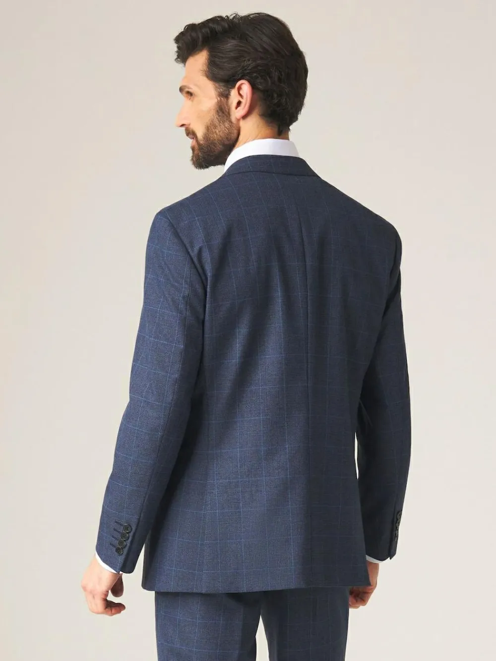 Clearance Skopes Tailored Fit Anello Check Suit Jacket Blue