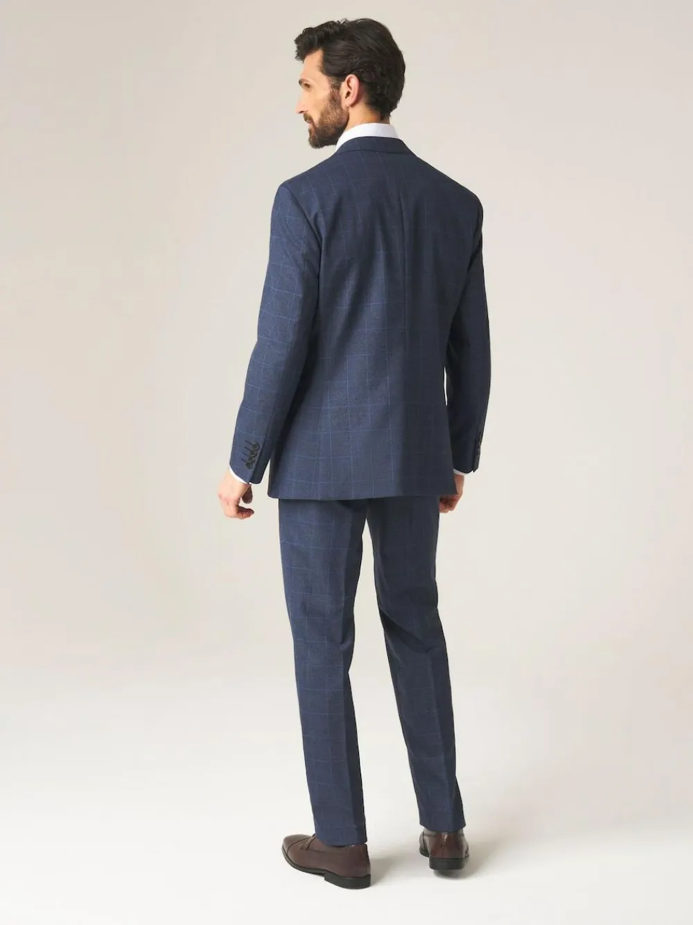 Clearance Skopes Tailored Fit Anello Check Suit Jacket Blue
