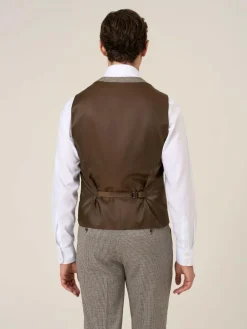 New Skopes Brown Cannon Houndstooth Suit Waistcoat