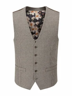 New Skopes Brown Cannon Houndstooth Suit Waistcoat