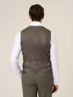 Skopes Brown Jude Tweed Tailored Fit Suit Waistcoat^ Vests