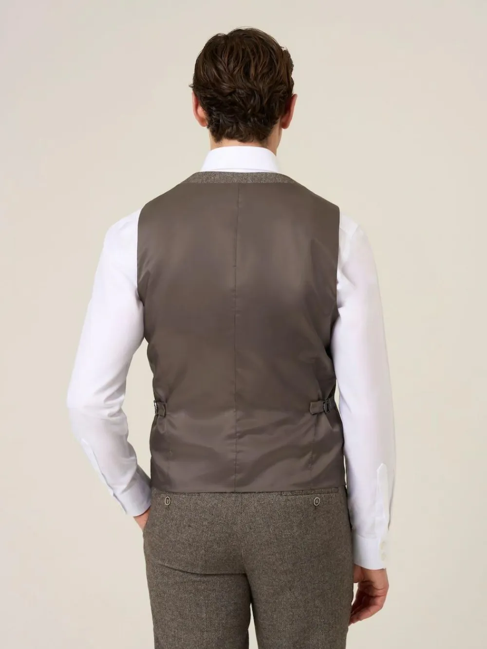 Skopes Brown Jude Tweed Tailored Fit Suit Waistcoat^ Vests