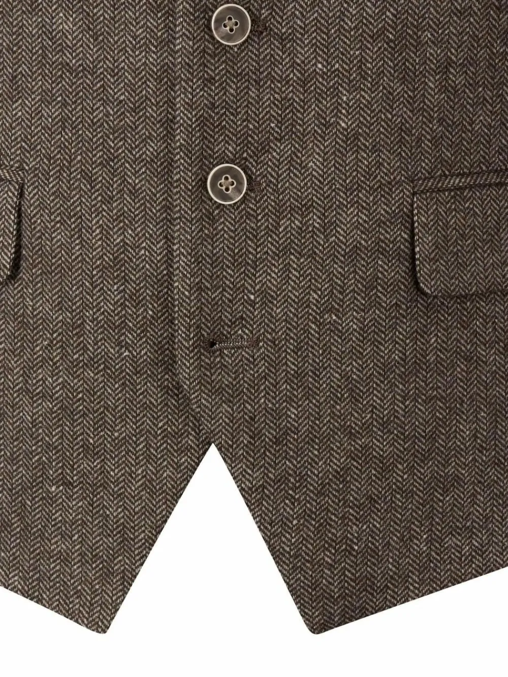 Skopes Brown Jude Tweed Tailored Fit Suit Waistcoat^ Vests