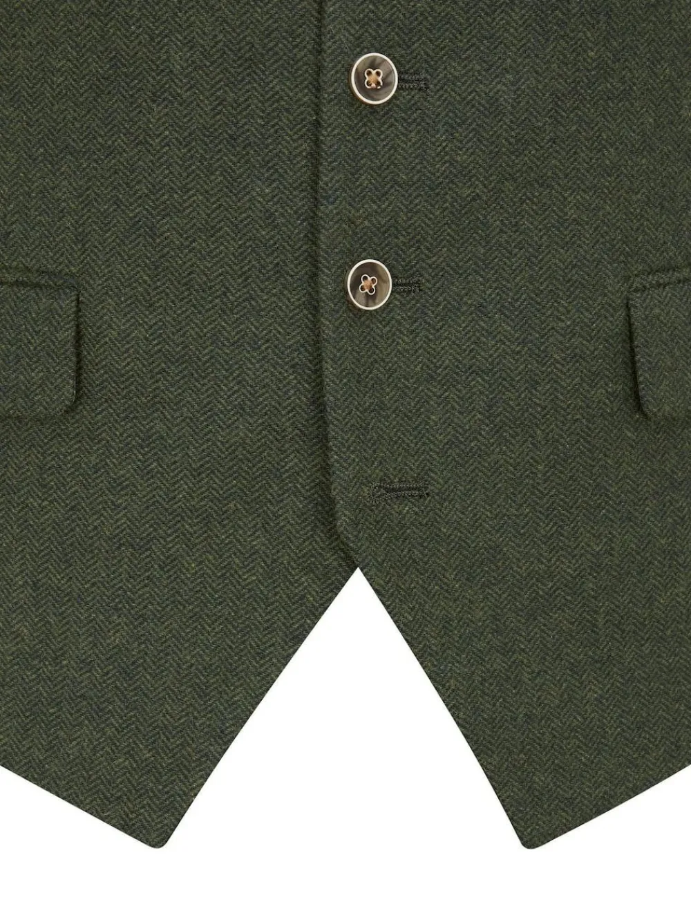 Sale Skopes Dark Green Jude Tweed Tailored Fit Suit Waistcoat