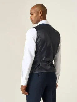 Skopes Dark Navy Blue Single Breasted Harcourt Single Breasted Tailored Fit Suit Waistcoat^ Vests