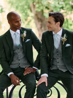 Skopes Green Boston Check Waistcoat^ Vests