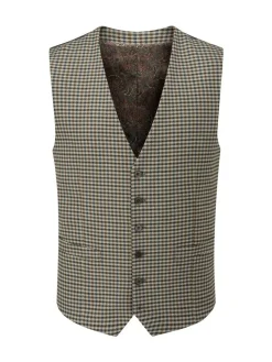 Skopes Green Boston Check Waistcoat^ Vests