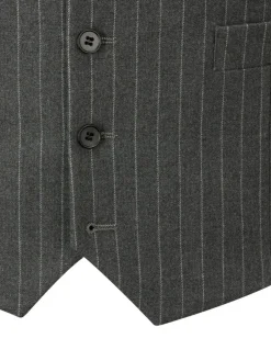 Skopes Grey Cassius Stripe Suit Waistcoat^ Vests