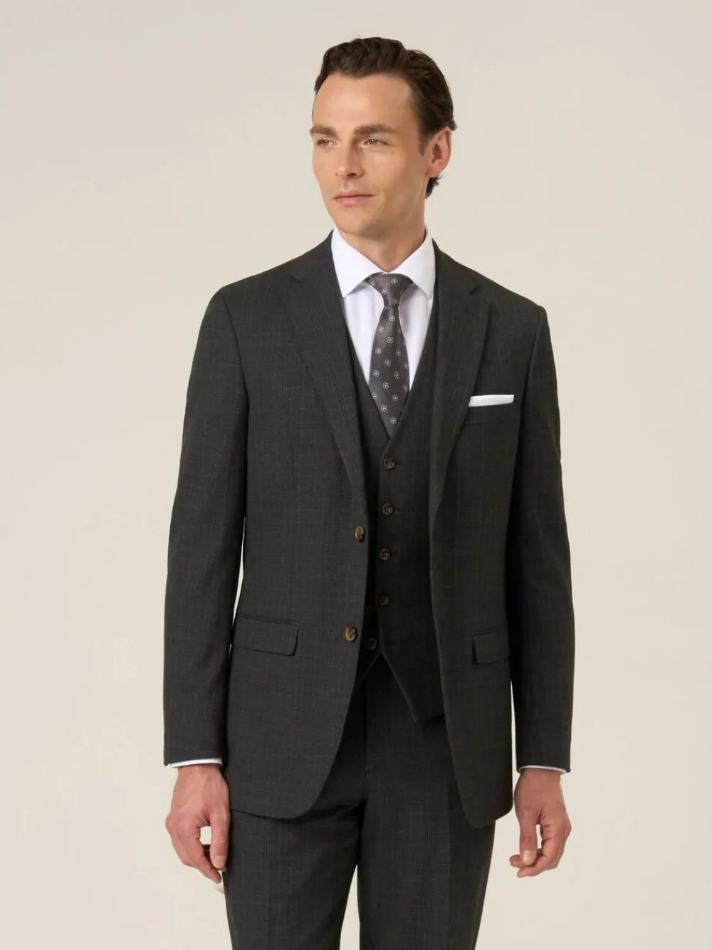 Best Skopes Elijah Tailored Fit Check Suit Jacket Grey