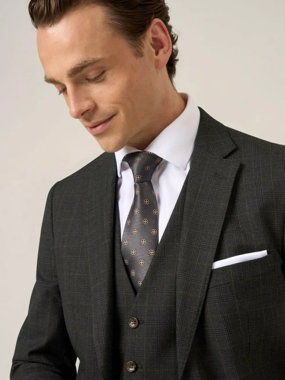 Best Skopes Elijah Tailored Fit Check Suit Jacket Grey