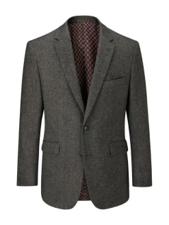 Clearance Skopes Fox Tailored Fit Textured Suit Jacket Grey