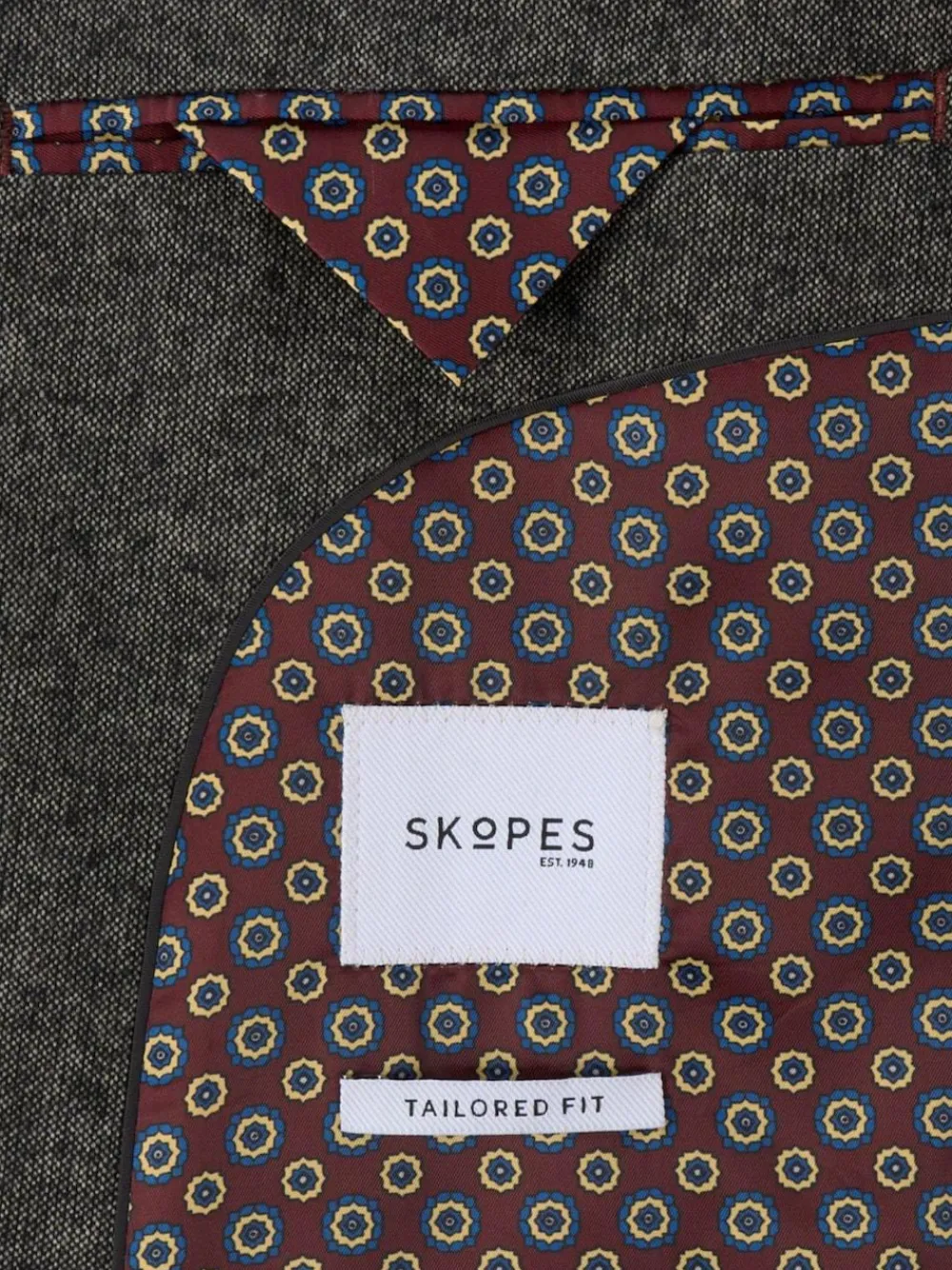 Clearance Skopes Fox Tailored Fit Textured Suit Jacket Grey