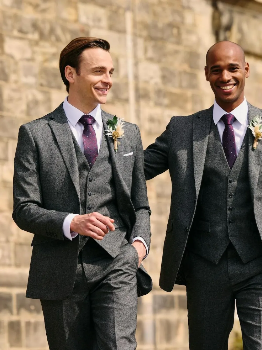 Clearance Skopes Fox Tailored Fit Textured Suit Jacket Grey