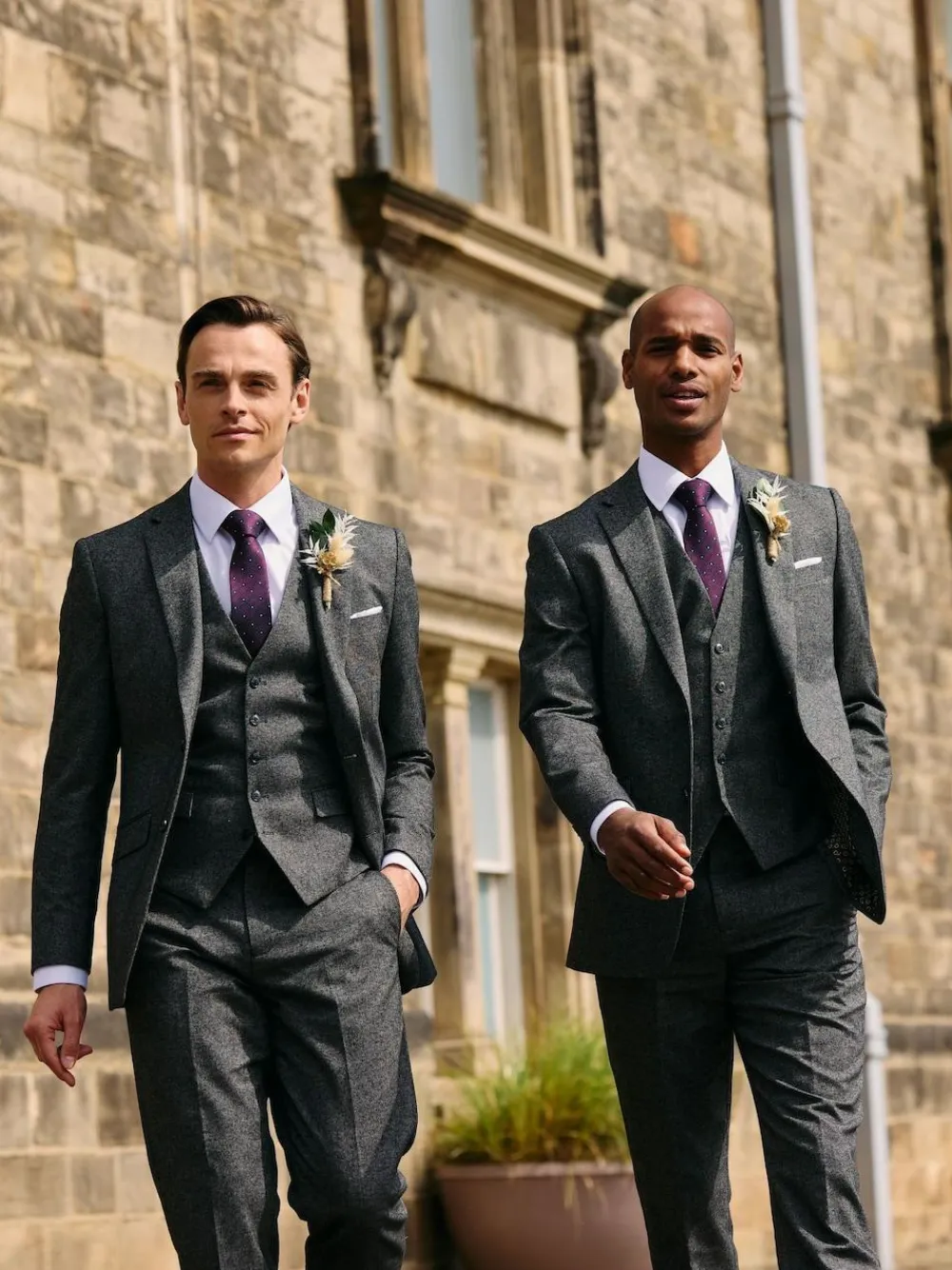 Clearance Skopes Fox Tailored Fit Textured Suit Jacket Grey