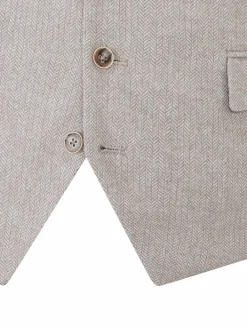 Skopes Grey Jude Tweed Tailored Fit Suit Waistcoat